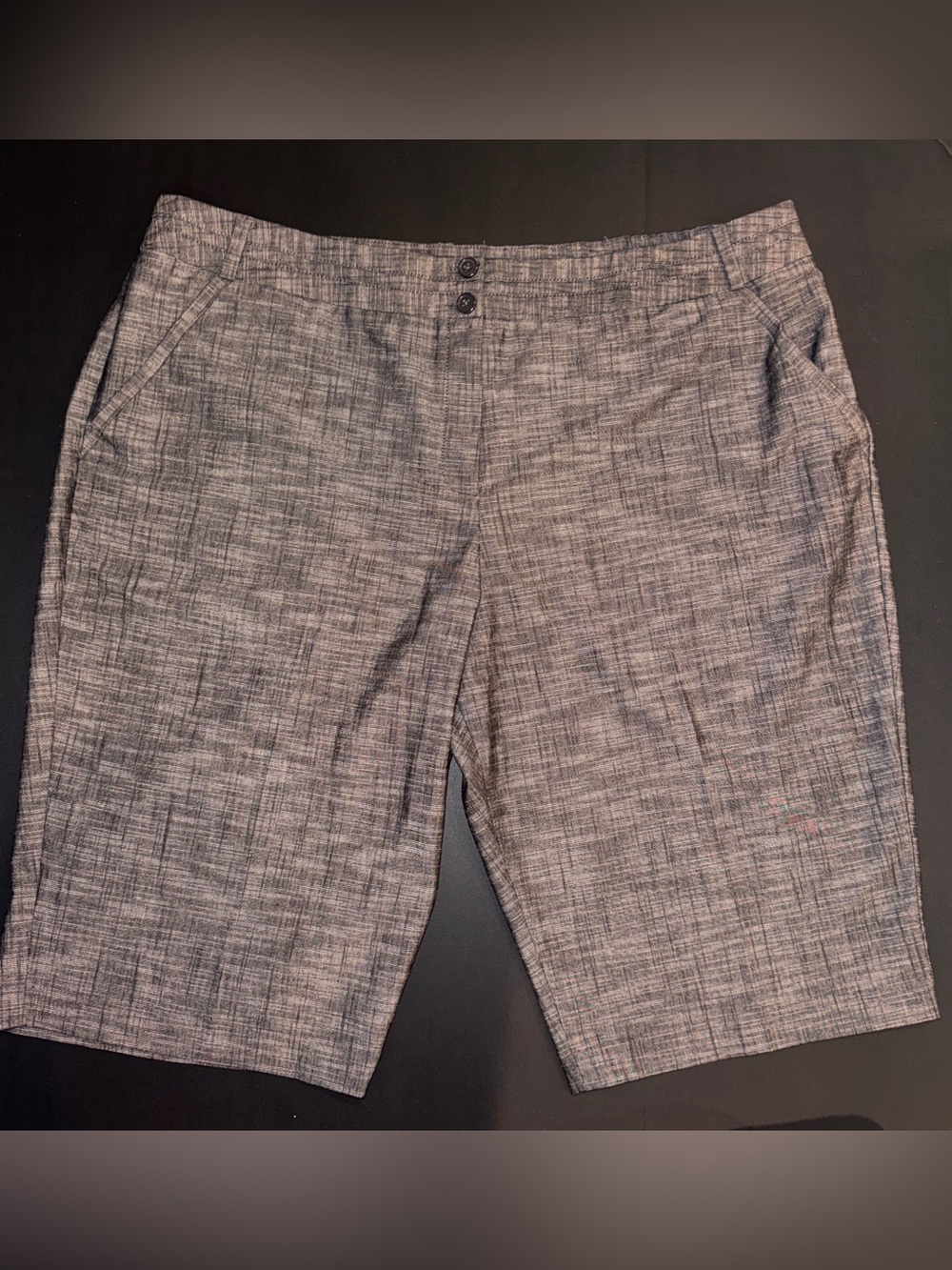 Women’s Plus Size Larry Levine Gray Patterned Bermuda Shorts
